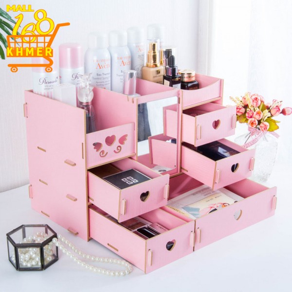 5 drawer cosmetic cabinet with small mirror