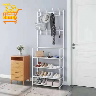 5 Layers L-shaped Clothes Hanging Shelf New Model Super Big Sturdy